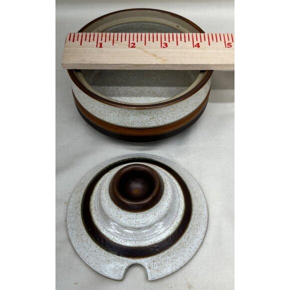 Denby Langley Stoneware Red Rust Potters Wheel Sugar & Creamer Set England - Picture 9 of 9